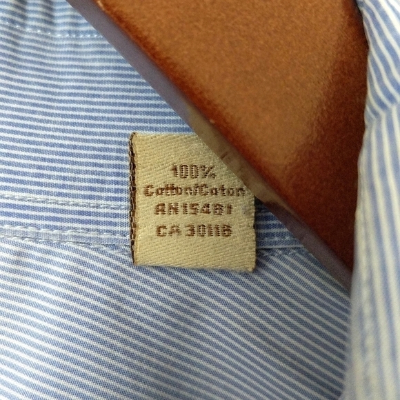 Tommy Bahama Classic Striped Cotton Long Sleeve Button Down Shirt White Blue L - Picture 5 of 15